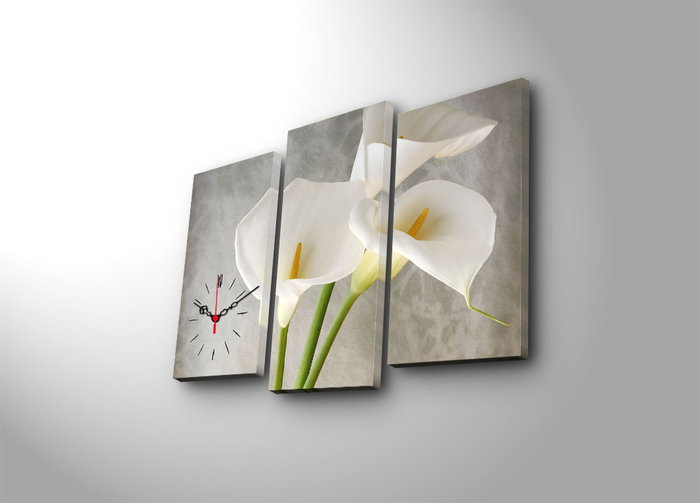 Wallity Conjunto de Reloj de Pared Decorativo de Lienzo 3 Piezas